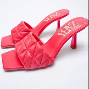 Zara size 7 hot pink sandals like new